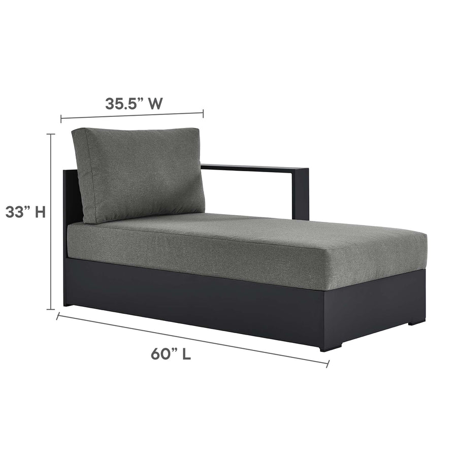 Aspen 4-Piece Outdoor Patio Powder-Coated Aluminum Sectional Sofa Set in Gray Charcoal