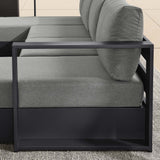 Aspen 4-Piece Outdoor Patio Powder-Coated Aluminum Sectional Sofa Set in Gray Charcoal