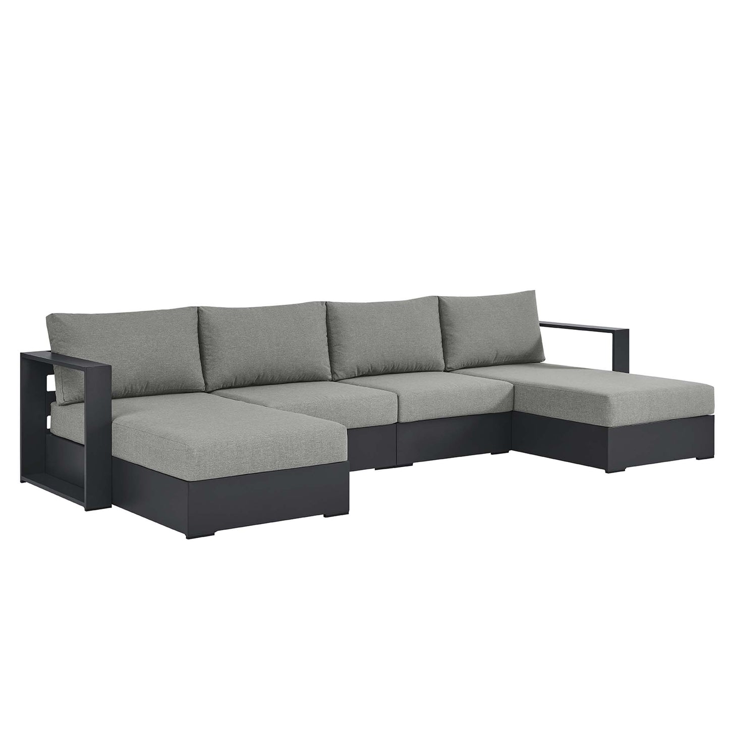 Tahoe 4-Piece Outdoor Patio Powder-Coated Aluminum Sectional Sofa Set by Furniture For America