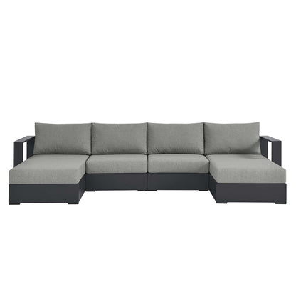 Tahoe 4-Piece Outdoor Patio Powder-Coated Aluminum Sectional Sofa Set by Furniture For America