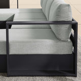 Aspen 4-Piece Outdoor Patio Powder-Coated Aluminum Sectional Sofa Set in Gray Gray