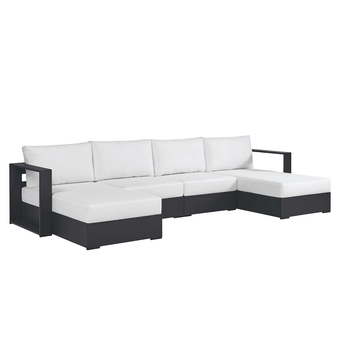 Tahoe 4-Piece Outdoor Patio Powder-Coated Aluminum Sectional Sofa Set by Furniture For America