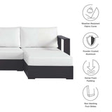 Aspen 4-Piece Outdoor Patio Powder-Coated Aluminum Sectional Sofa Set in Gray White