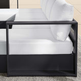 Aspen 4-Piece Outdoor Patio Powder-Coated Aluminum Sectional Sofa Set in Gray White