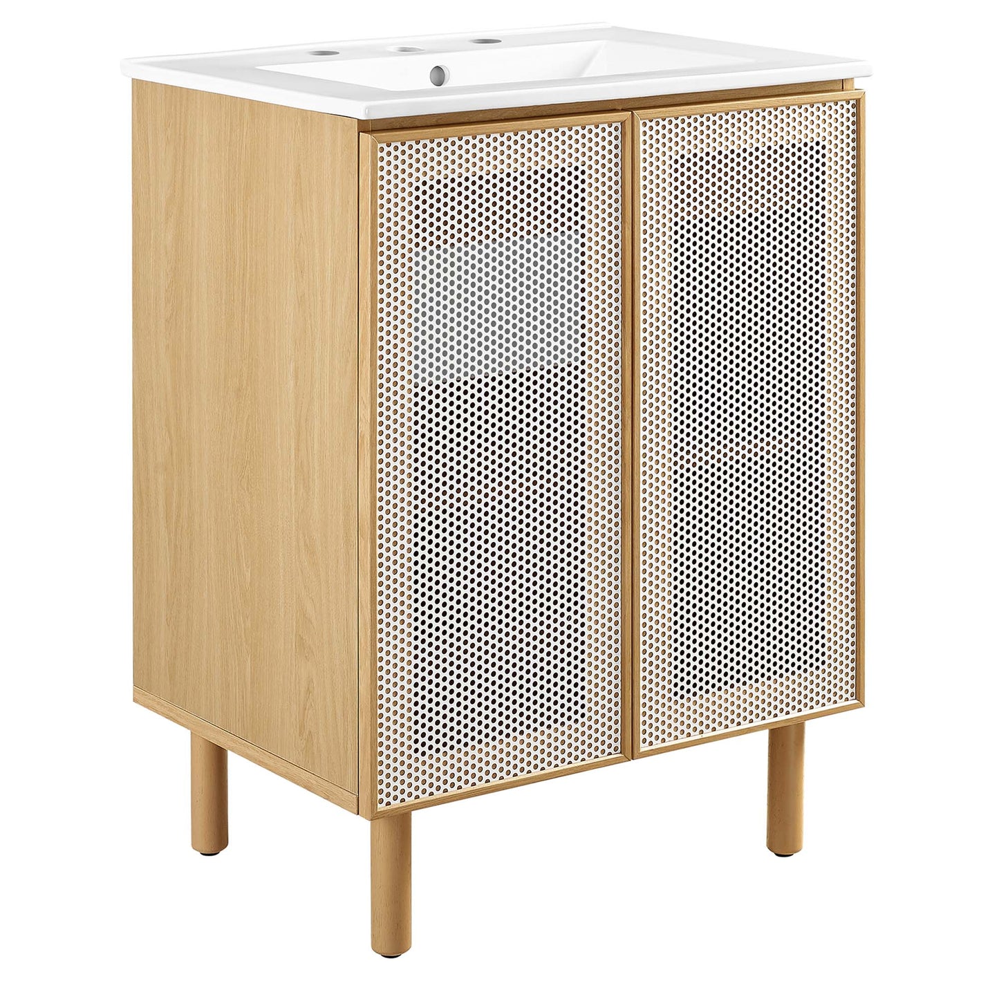 Calla 24" Perforated Metal Bathroom Vanity by Furniture For America
