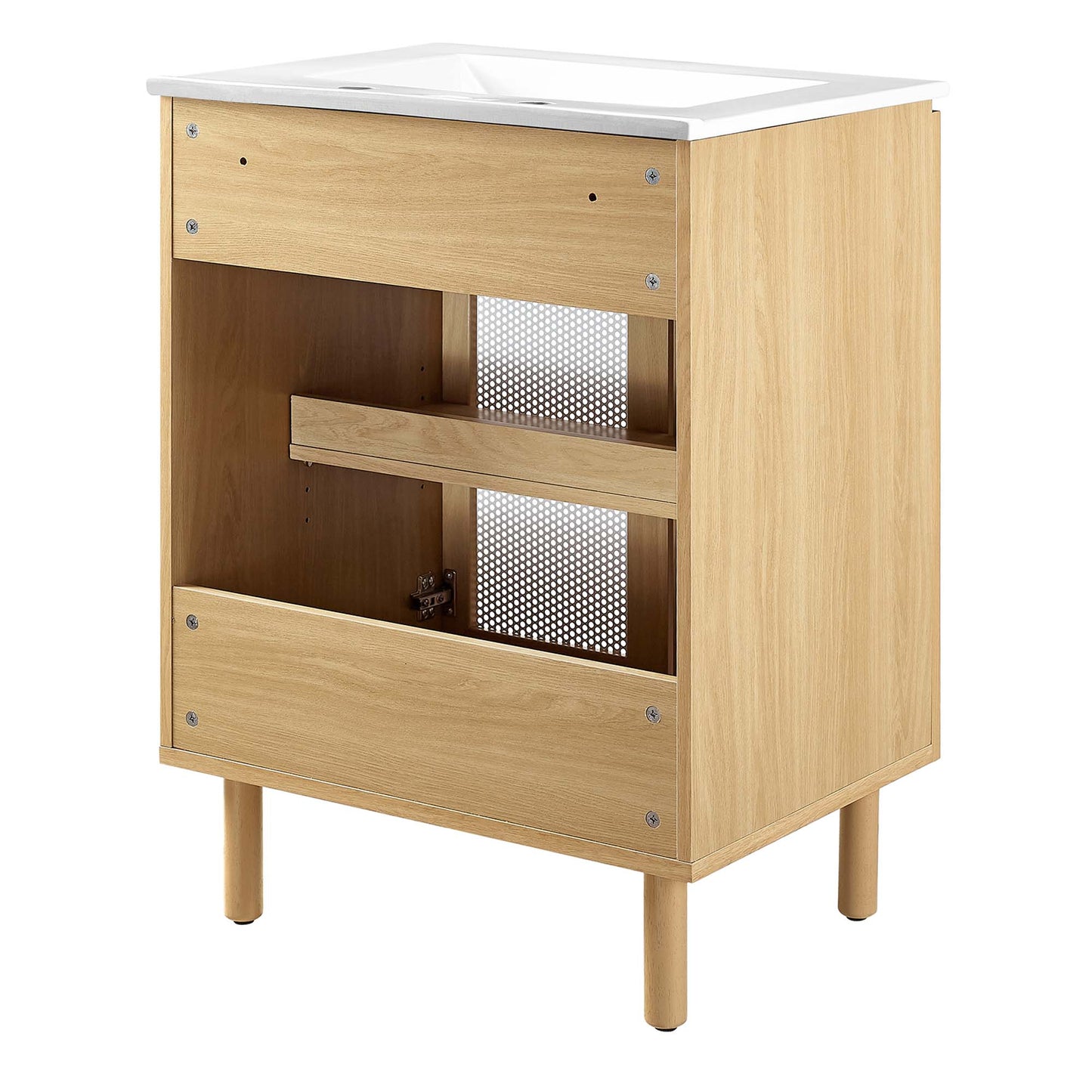 Calla 24" Perforated Metal Bathroom Vanity by Furniture For America