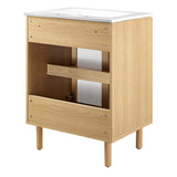 Nash 24" Perforated Metal Bathroom Vanity in White Oak