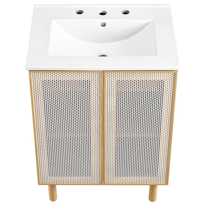 Calla 24" Perforated Metal Bathroom Vanity by Furniture For America