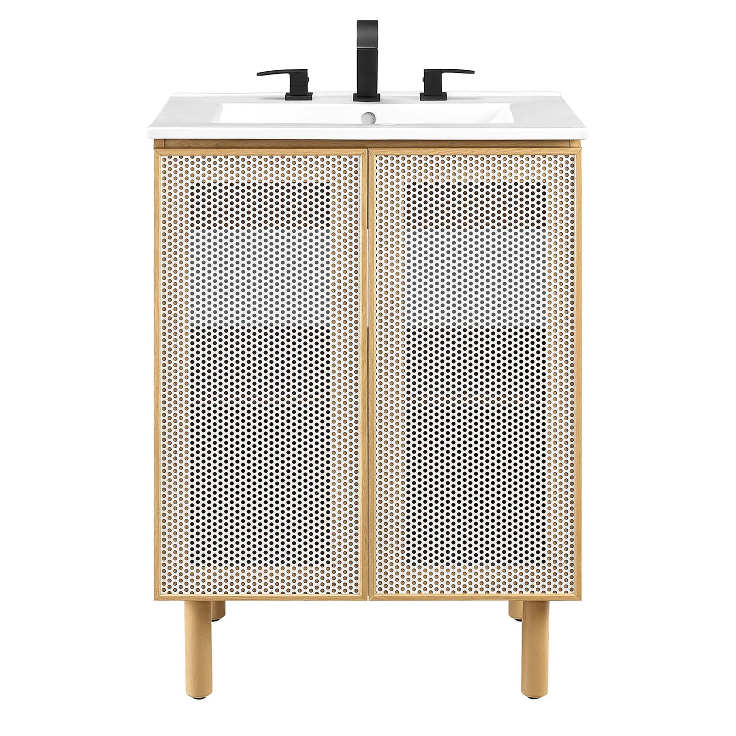Calla 24" Perforated Metal Bathroom Vanity by Furniture For America
