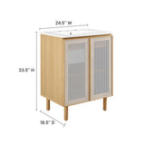 Nash 24" Perforated Metal Bathroom Vanity in White Oak