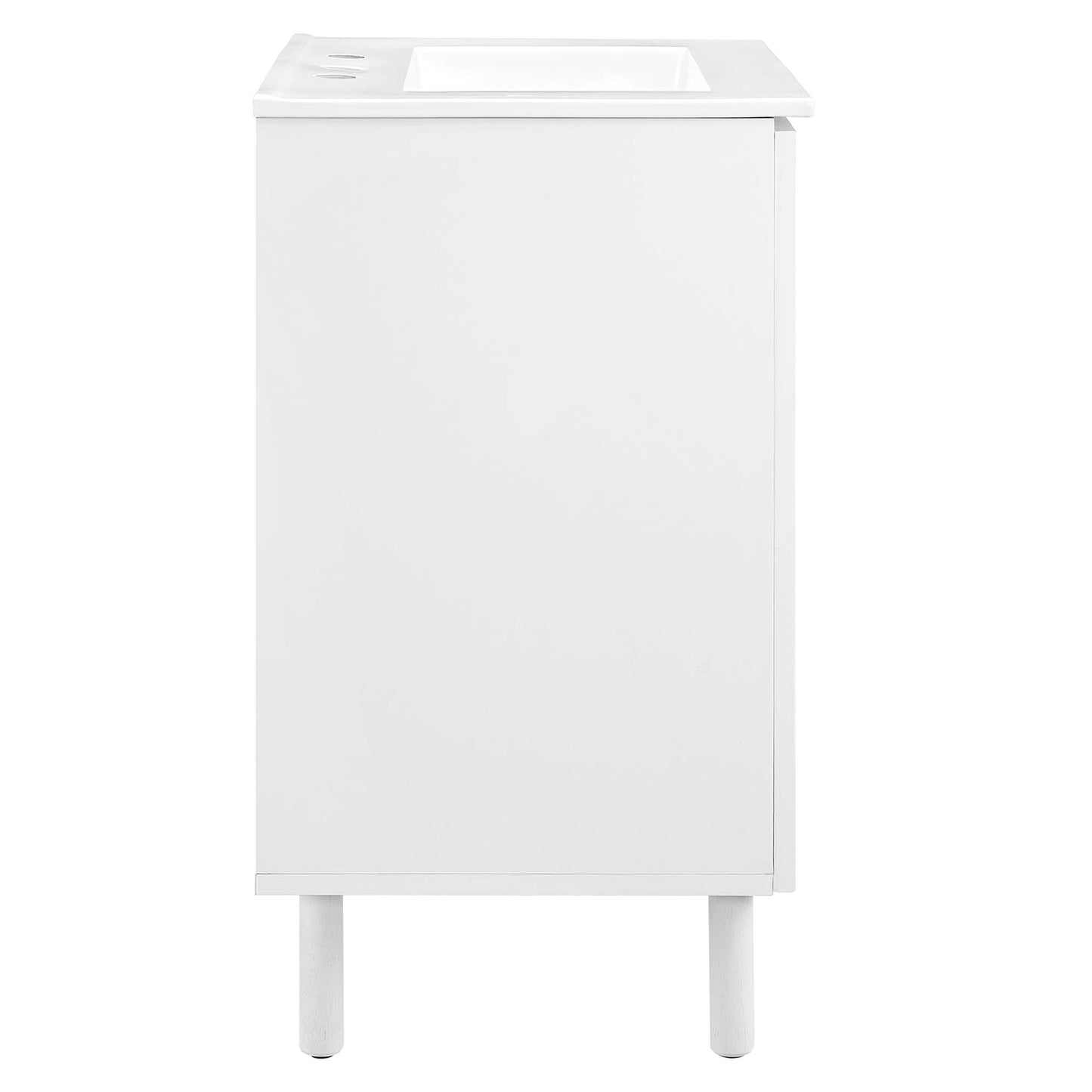 Nash 24" Perforated Metal Bathroom Vanity in White White