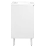 Nash 24" Perforated Metal Bathroom Vanity in White White