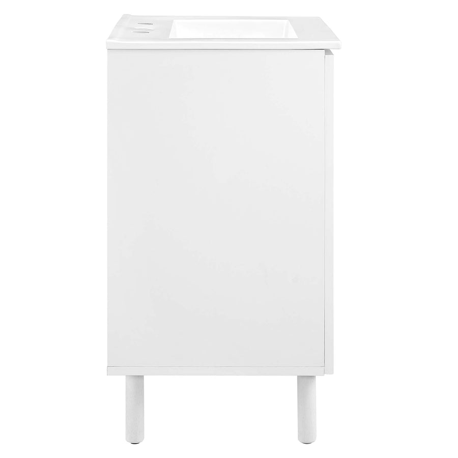 Nash 24" Perforated Metal Bathroom Vanity in White White