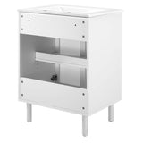 Nash 24" Perforated Metal Bathroom Vanity in White White