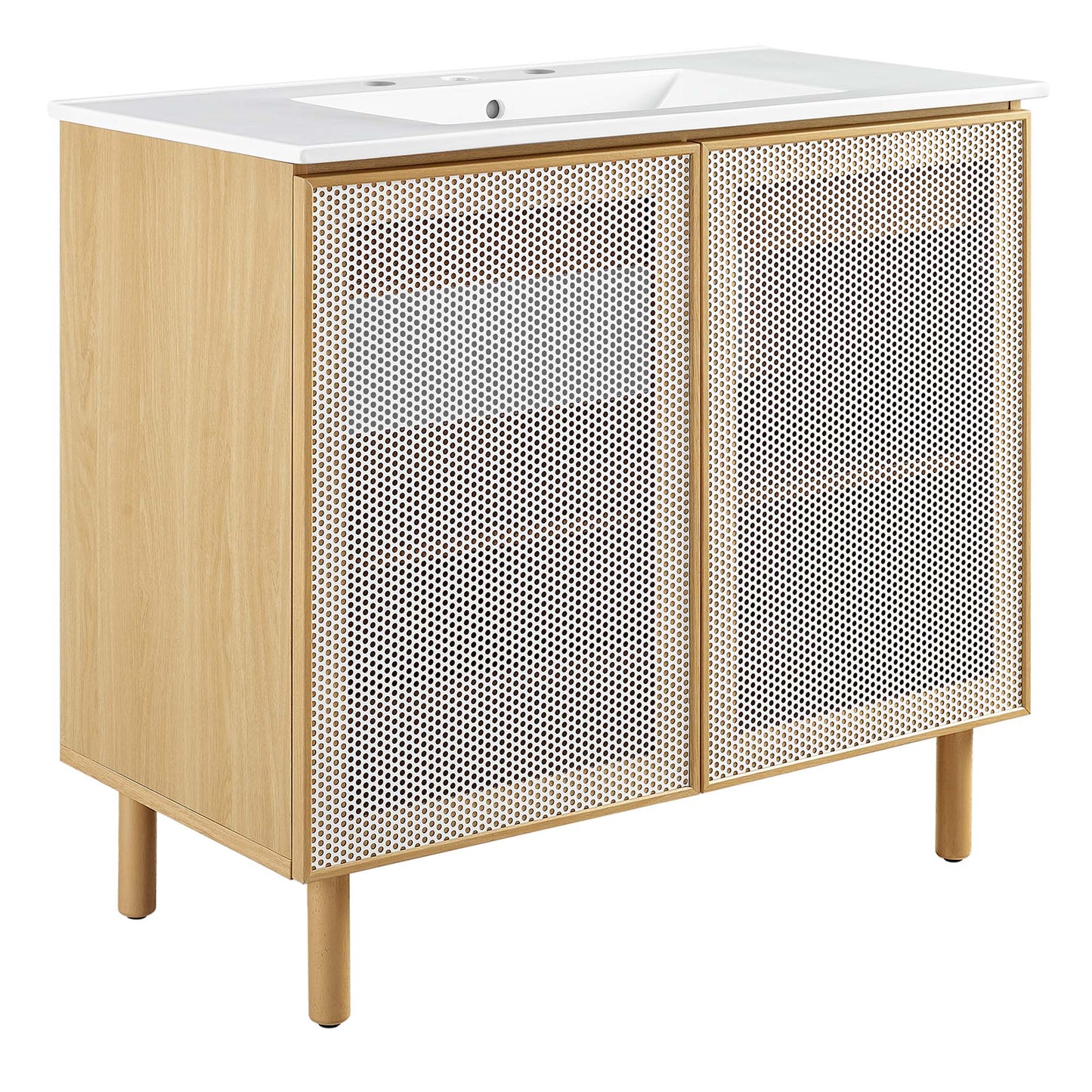 Calla 36" Perforated Metal Bathroom Vanity by Furniture For America
