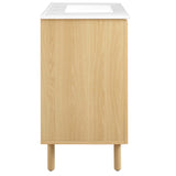 Nash 36" Perforated Metal Bathroom Vanity in White Oak