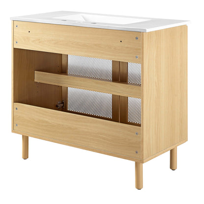Calla 36" Perforated Metal Bathroom Vanity by Furniture For America