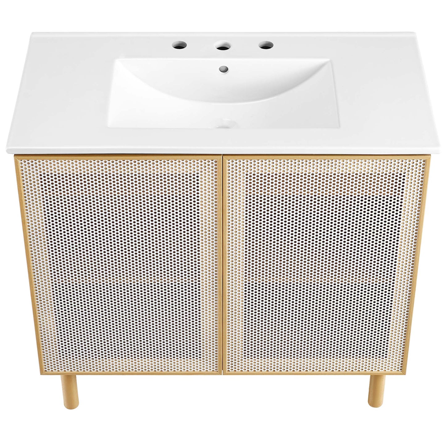 Calla 36" Perforated Metal Bathroom Vanity by Furniture For America