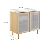 Nash 36" Perforated Metal Bathroom Vanity in White Oak
