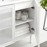 Nash 36" Perforated Metal Bathroom Vanity in White White