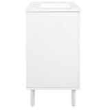 Nash 36" Perforated Metal Bathroom Vanity in White White