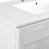 Nash 36" Perforated Metal Bathroom Vanity in White White