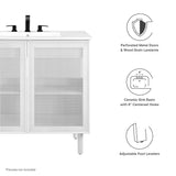 Nash 36" Perforated Metal Bathroom Vanity in White White