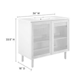 Nash 36" Perforated Metal Bathroom Vanity in White White