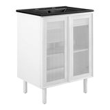 Nash 24" Perforated Metal Bathroom Vanity in Black White