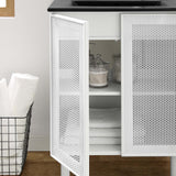 Nash 24" Perforated Metal Bathroom Vanity in Black White