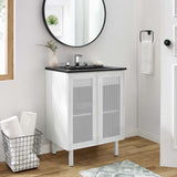 Nash 24" Perforated Metal Bathroom Vanity in Black White