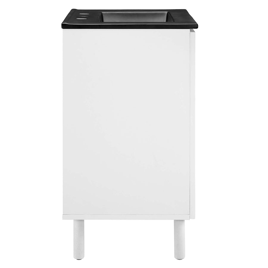 Nash 24" Perforated Metal Bathroom Vanity in Black White