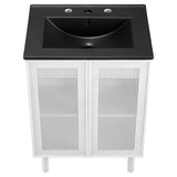 Nash 24" Perforated Metal Bathroom Vanity in Black White