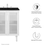 Nash 24" Perforated Metal Bathroom Vanity in Black White