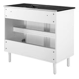 Nash 36" Perforated Metal Bathroom Vanity in Black White