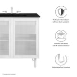 Nash 36" Perforated Metal Bathroom Vanity in Black White