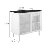 Nash 36" Perforated Metal Bathroom Vanity in Black White
