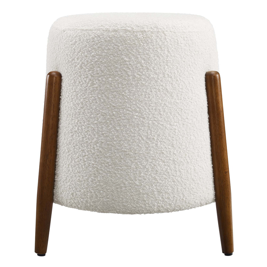Sneem Upholstered Boucle Fabric Ottoman in Cloud