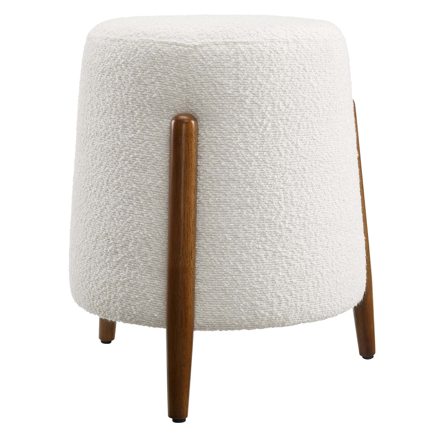 Sneem Upholstered Boucle Fabric Ottoman in Cloud