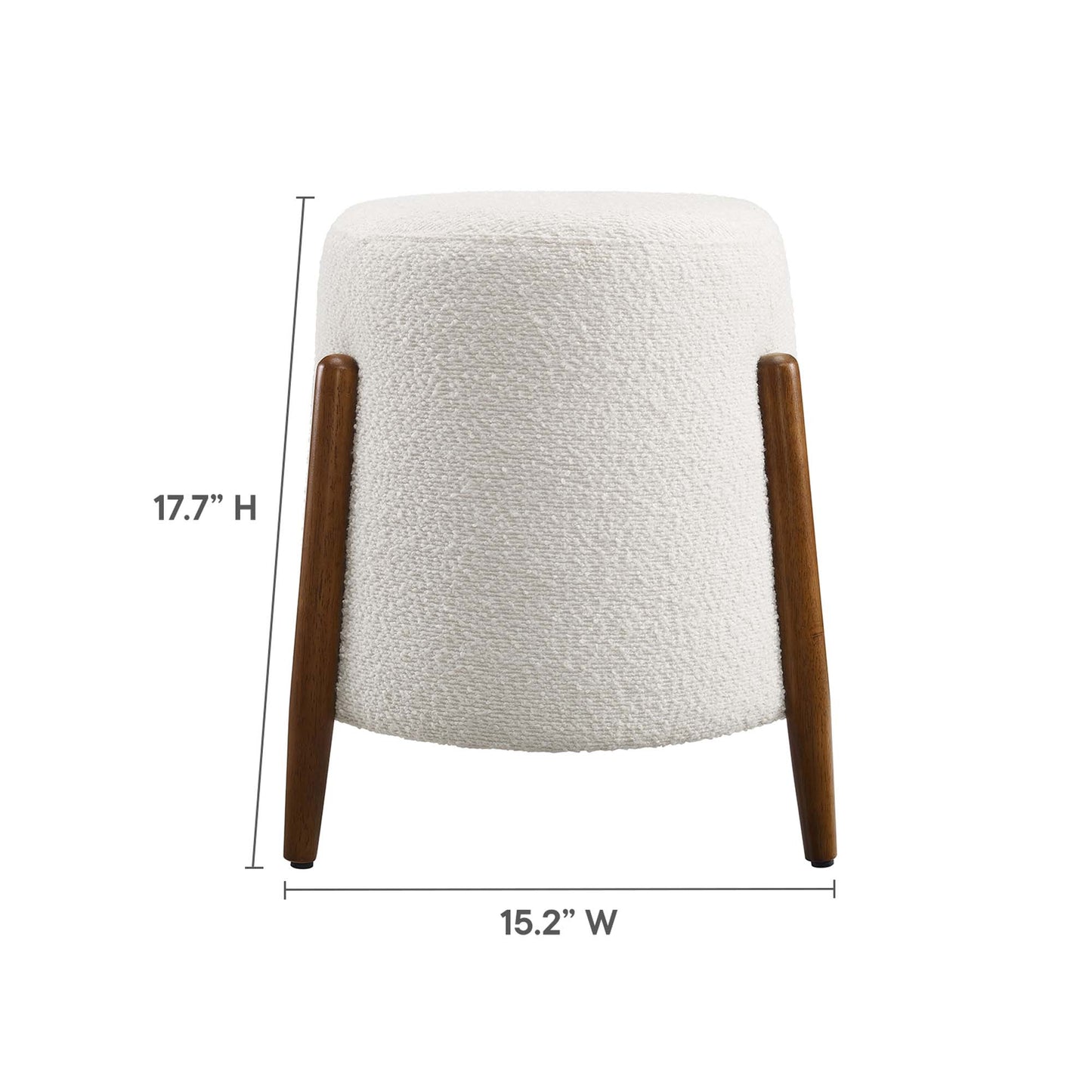 Riven Upholstered Boucle Fabric Ottoman by Furniture For America