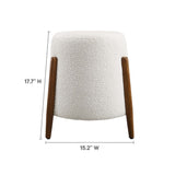 Sneem Upholstered Boucle Fabric Ottoman in Cloud
