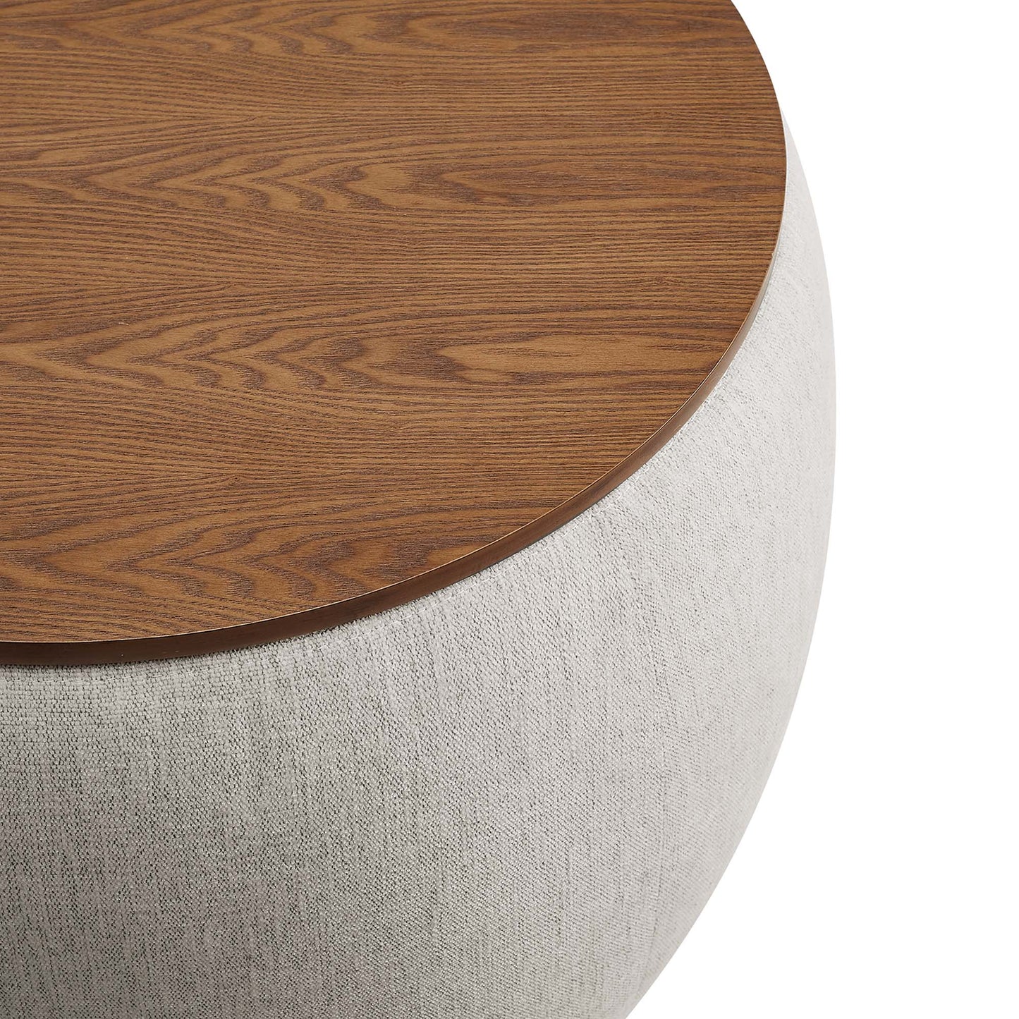 Perla Woven Heathered Fabric Upholstered Storage Ottoman by Furniture For America