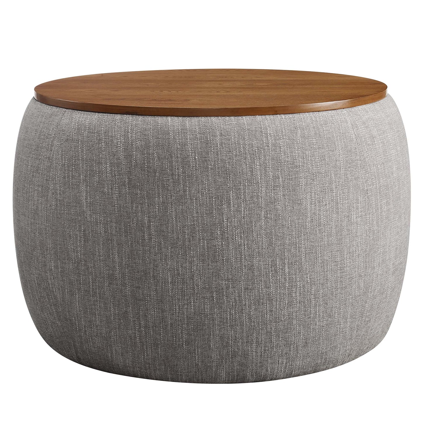 Perla Woven Heathered Fabric Upholstered Storage Ottoman by Furniture For America
