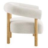 Doolin Upholstered Fabric Armchair in Ivory Natural