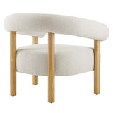 Doolin Upholstered Fabric Armchair in Ivory Natural