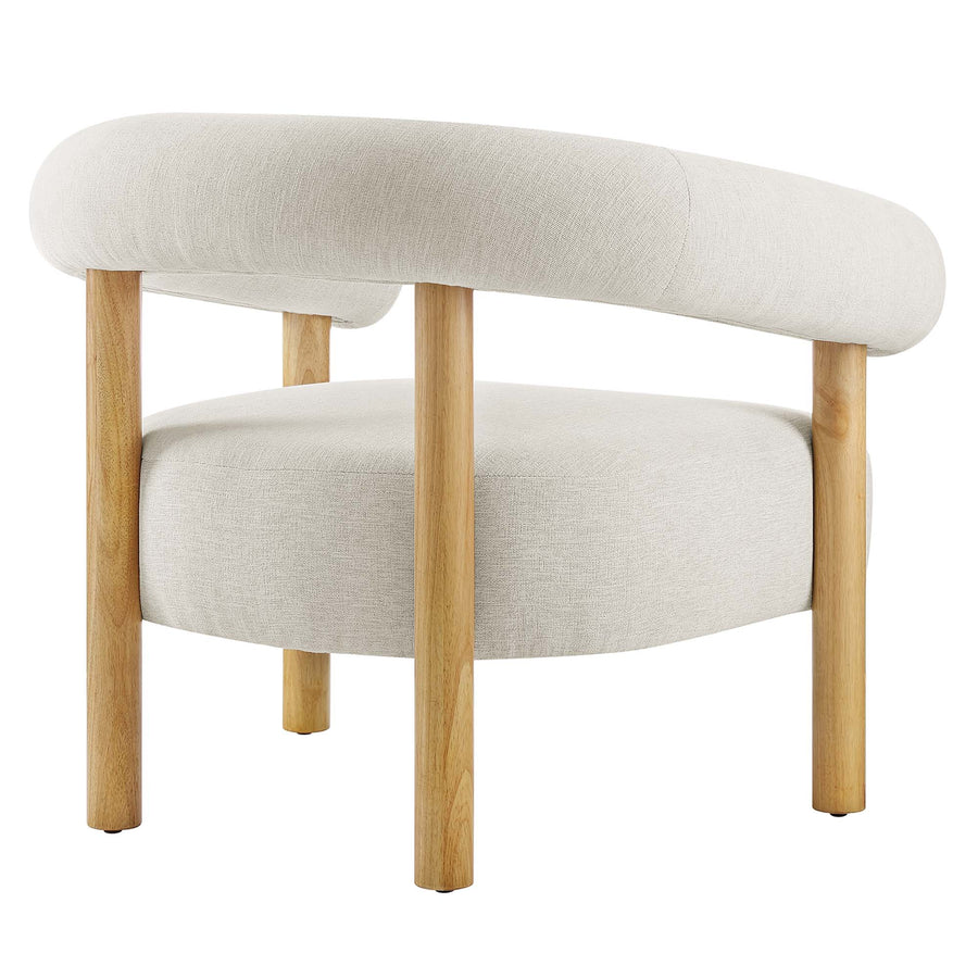 Doolin Upholstered Fabric Armchair in Ivory Natural