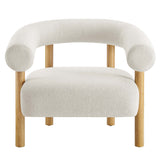 Doolin Upholstered Fabric Armchair in Ivory Natural