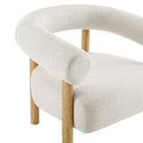 Doolin Upholstered Fabric Armchair in Ivory Natural