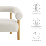 Doolin Upholstered Fabric Armchair in Ivory Natural