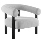 Doolin Upholstered Fabric Armchair in Light Gray Black